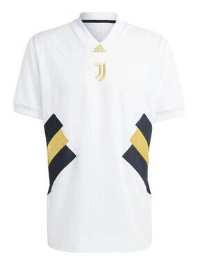 Adidas Men JUVENTUS Icon Shirts White Soccer Run Tee Jersey HS9807 Size Small